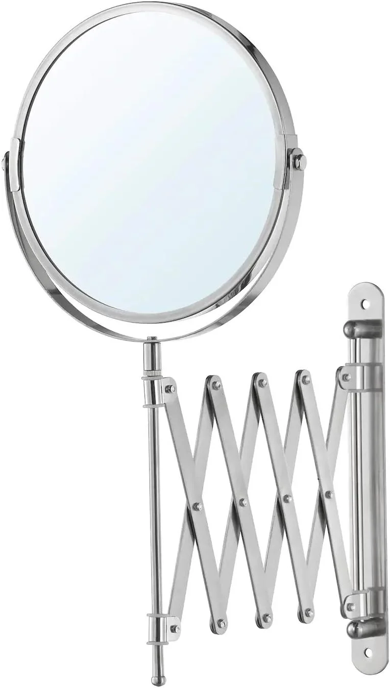 Stainless Steel Extending Magnifying Make-up Shaving Mirror Stainless Steel Extending Magnifying Make-up Shaving Mirror
