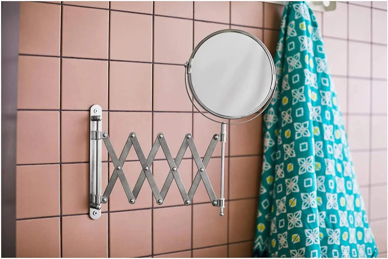 Stainless Steel Extending Magnifying Make-up Shaving Mirror