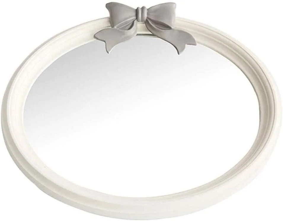 آینه دیواری بیضی مدرن SMLZV برای حمام، روشویی، آینه اتاق خواب، آینه آرایشی زنانه با پاپیون، هدیه تولد دخترانه