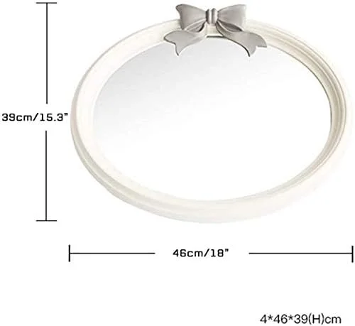 آینه دیواری بیضی مدرن SMLZV برای حمام، روشویی، آینه اتاق خواب، آینه آرایشی زنانه با پاپیون، هدیه تولد دخترانه