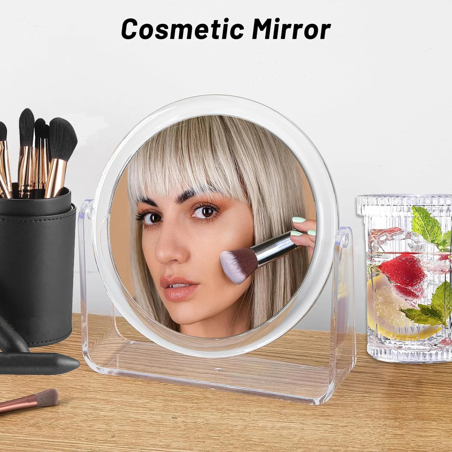 آینه آرایشی بزرگنمایی SPNOR، آینه دو طرفه اصلاح صورت مناسب حمام، چرخش 360 درجه، مناسب میز آرایش، آینه دایره ای برای حالت دادن به مو، زیبایی یا برداشتن ابرو