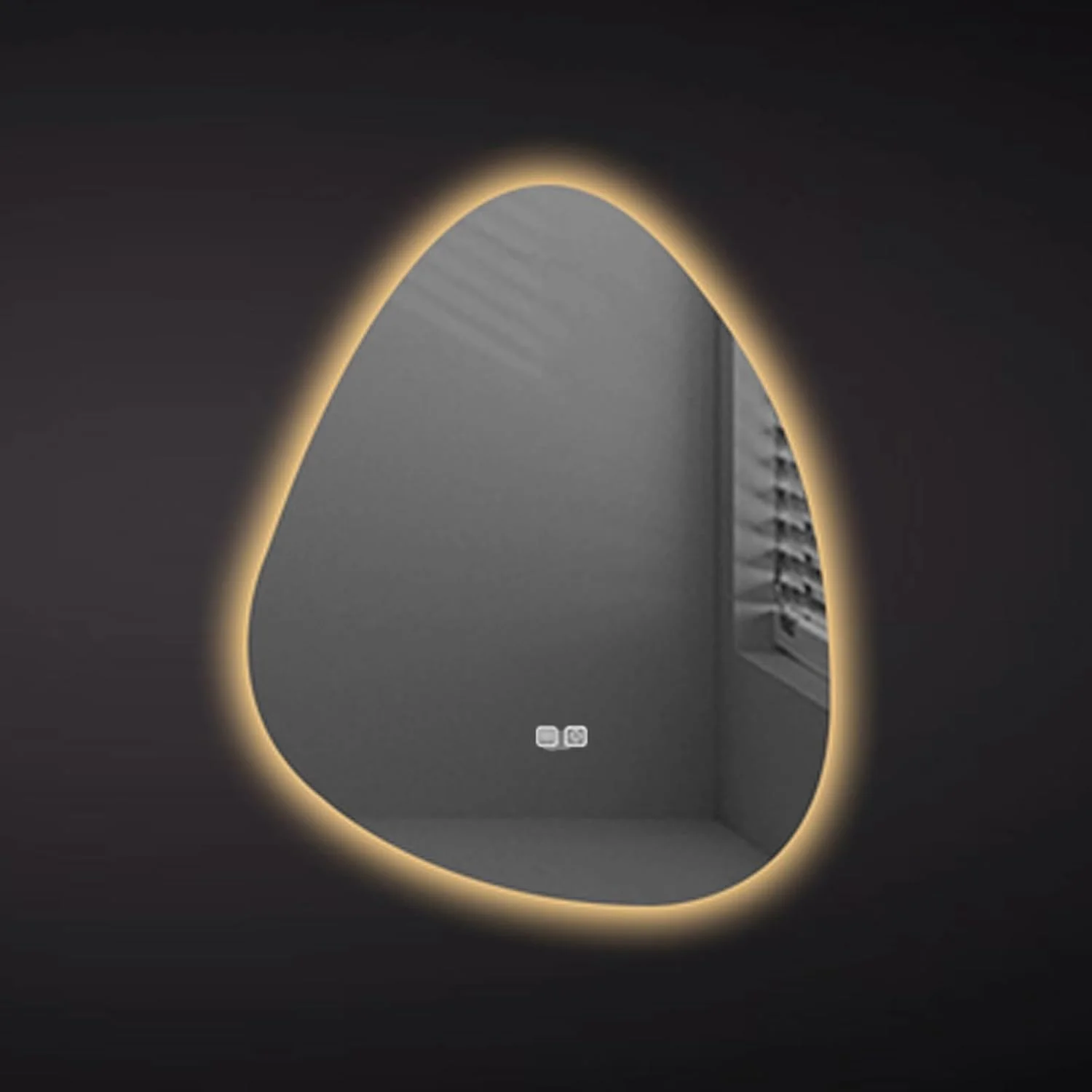 آینه نامنظم حمام Snaweo، آینه دیواری ضد انفجار با قابلیت تنظیم نور 3 رنگ، آینه روشویی ضد بخار حمام، آینه LED بدون قاب، HD، کنترل لمسی (رنگ: Section B، اندازه: 19.7x27.6 اینچ)