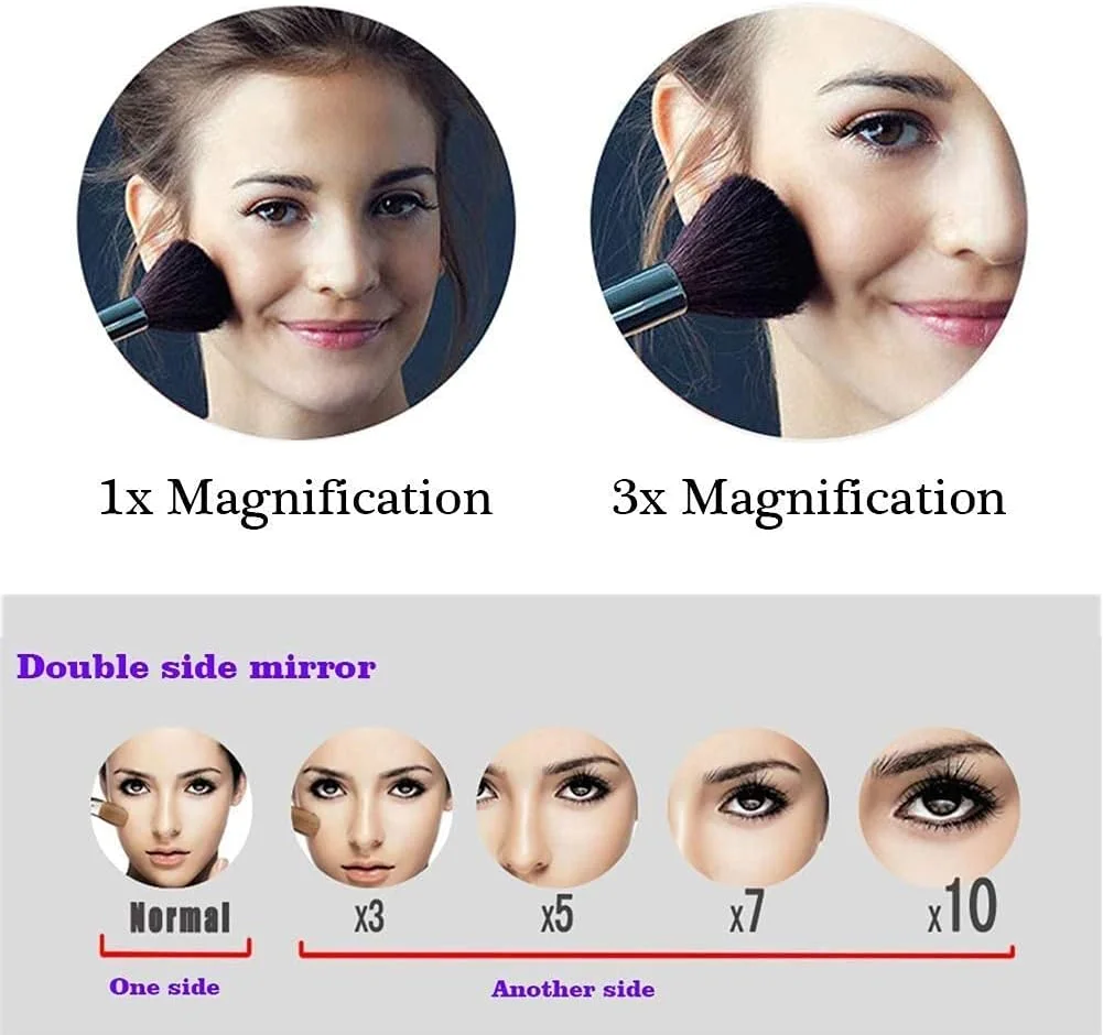 آینه آرایشی SKipdr برای حمام، آینه اصلاح دیواری با قابلیت شارژ USB، آینه LED با بزرگنمایی 3 برابری، مناسب برای تزئین هتل و میز آرایش، دارای دو بازوی چرخشی، مربع کروم (رنگ: کروم) آینه آرایشی SKipdr برای حمام، آینه اصلاح دیواری با قابلیت شارژ USB، آینه LED با بزرگنمایی 3 برابری، مناسب برای تزئین هتل و میز آرایش، دارای دو بازوی چرخشی، مربع کروم (رنگ: کروم)