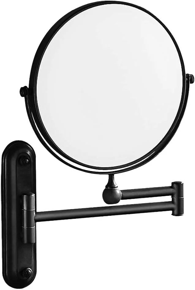 آینه آرایشی دو طرفه Skipdr Beauty با قابلیت بزرگنمایی، چرخش، بدون نیاز به سوراخکاری، انعطاف پذیر، مناسب حمام، جداشدنی، ضد بخار سریع، نصب دیواری، ضد زنگ با پایه بلند عتیقه