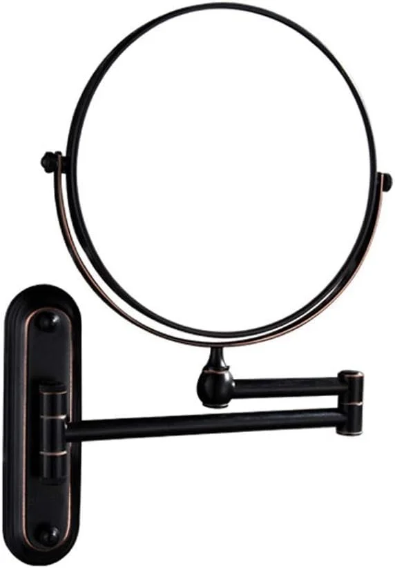 آینه آرایشی دیواری SKipdr مشکی با بزرگنمایی 10 برابر، آینه دو طرفه بزرگنمایی برای حمام، چرخش آزاد 360 درجه، قابل افزایش طول برای خانه، اسپا و هتل