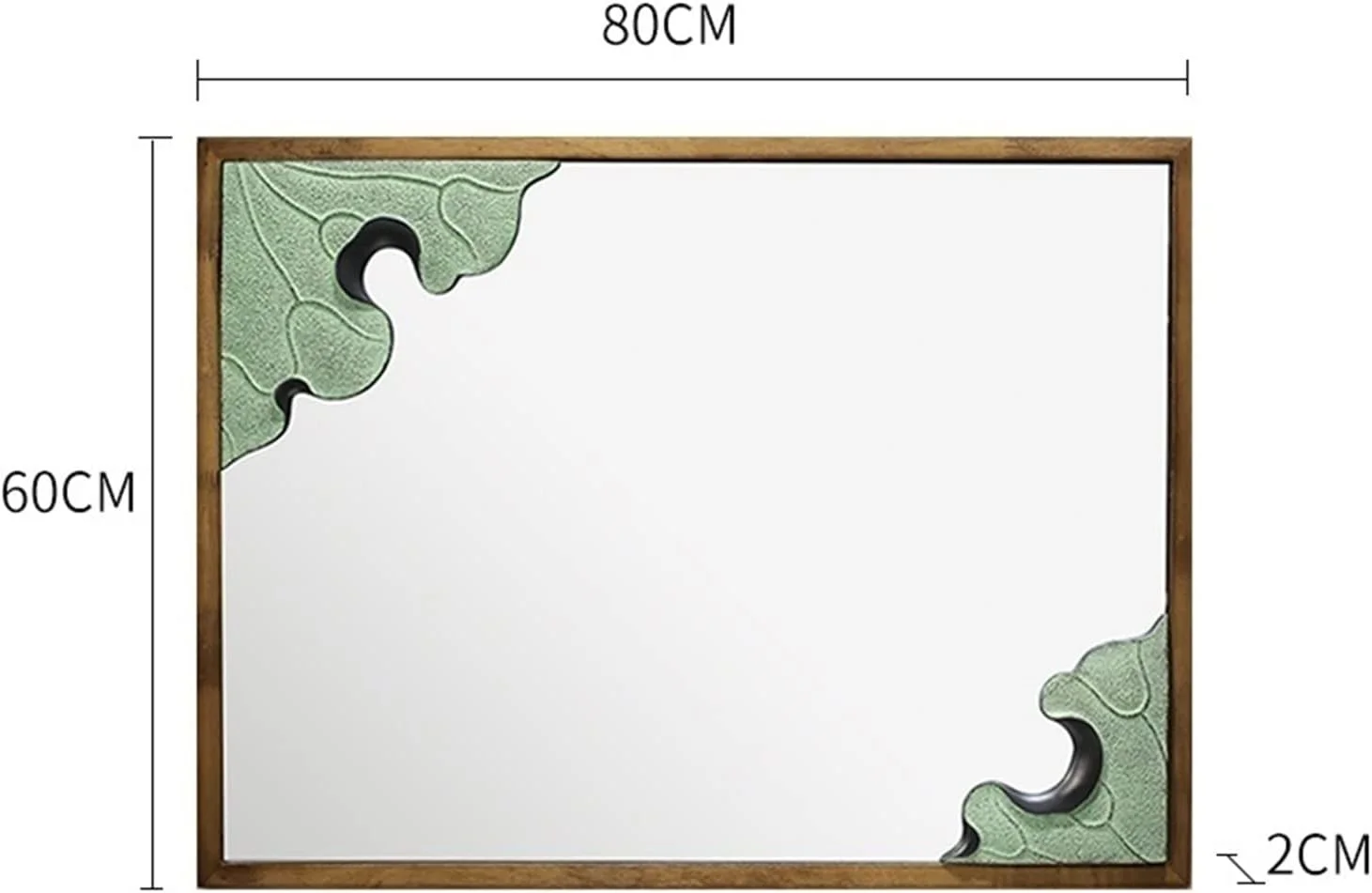 آینه روشویی SIHPAC قاب دار، آینه حمام، آینه رترو، آینه دیواری آویز، آینه آرایش روشویی (Hortel)