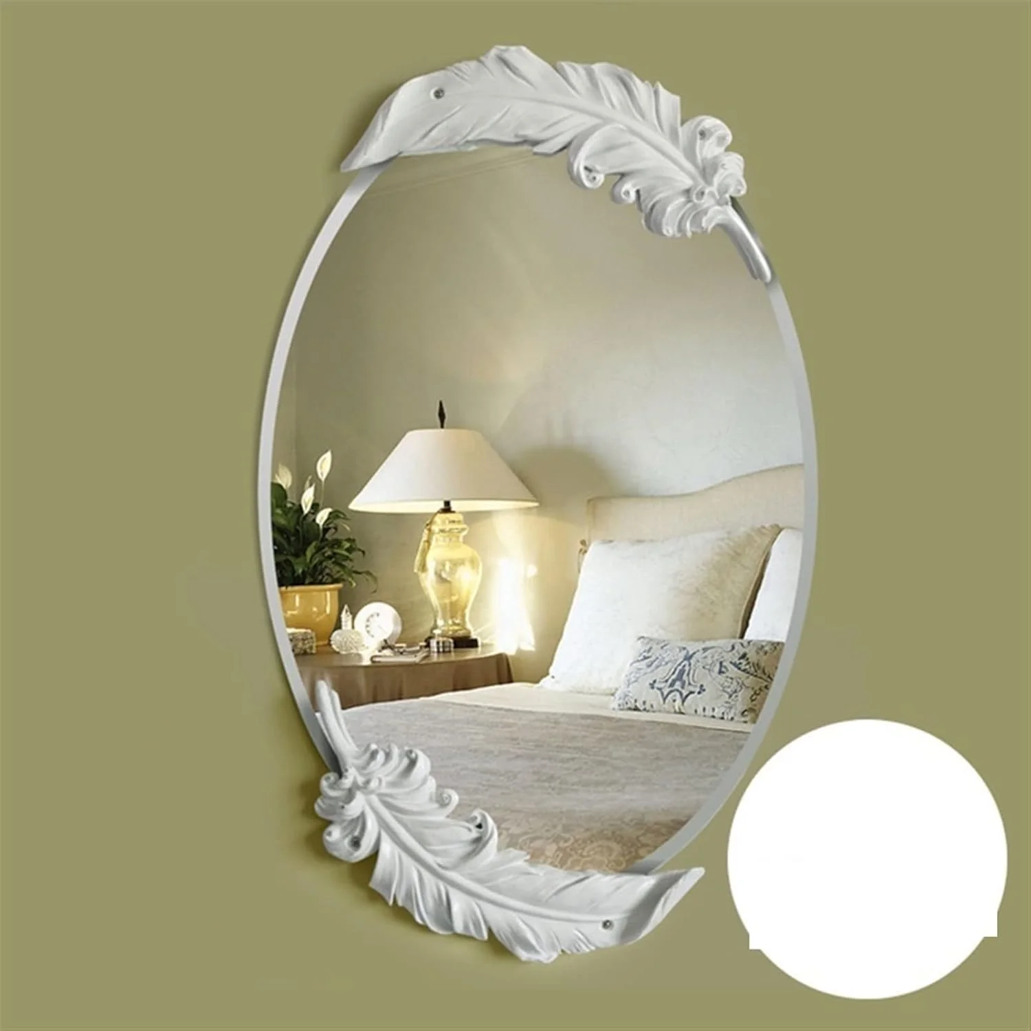 آینه های حمام SFALCI، آینه دیواری حمام، دکوراسیون، آینه های بیضی طلایی، مناسب آرایش، اتاق نشیمن، لوازم حمام (رنگ: طلایی)