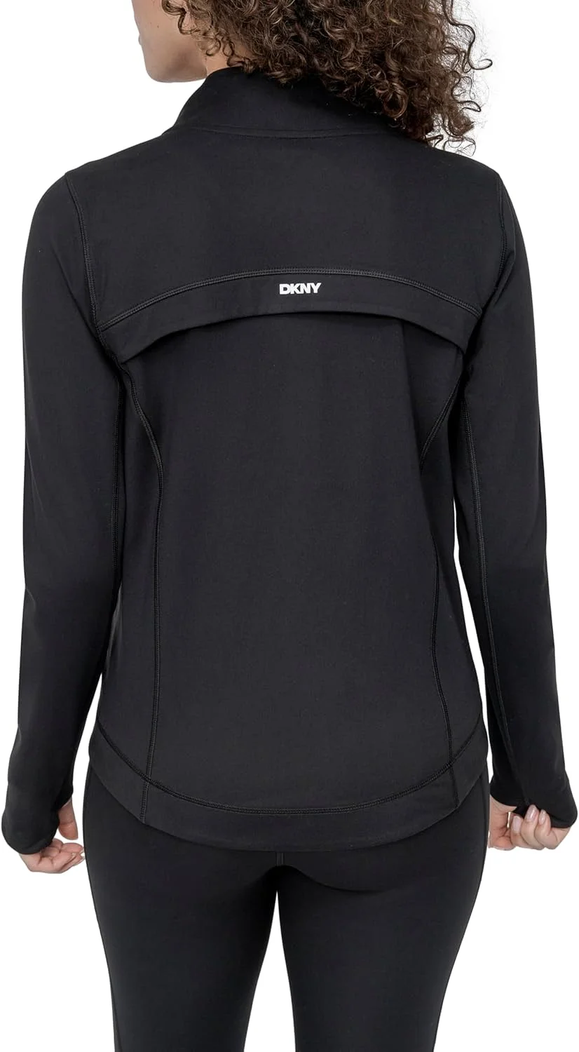 ژاکت ورزشی زنانه DKNY مدل Mock Neck با زیپ جلویی ژاکت ورزشی زنانه DKNY مدل Mock Neck با زیپ جلویی