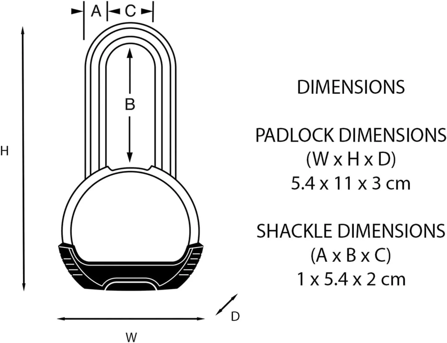 قفل آویز سنگین MASTER LOCK، سطح امنیت 9/10، مناسب فضای باز، کلیدی، استیل ضد زنگ، مقاوم در برابر آب و هوا، میله بلند