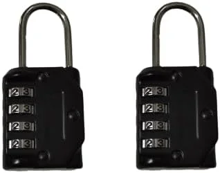 OUTLETISSIMO® جفت قفل رمزدار مشکی ضد آب 4 رقمی مناسب فضای باز و داخل سالن، کمد باشگاه، حصار، جعبه ابزار، دروازه