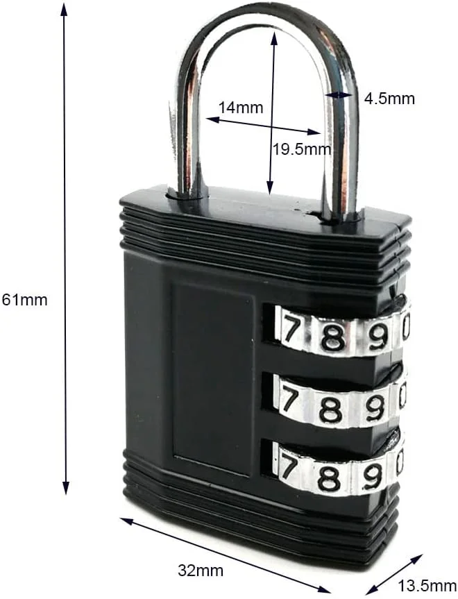قفل ترکیبی 2 عددی برای کمد، قفل 3 رقمی برای کمد، قفل چمدان برای نگهداری، کوله پشتی مدرسه، جعبه ابزار