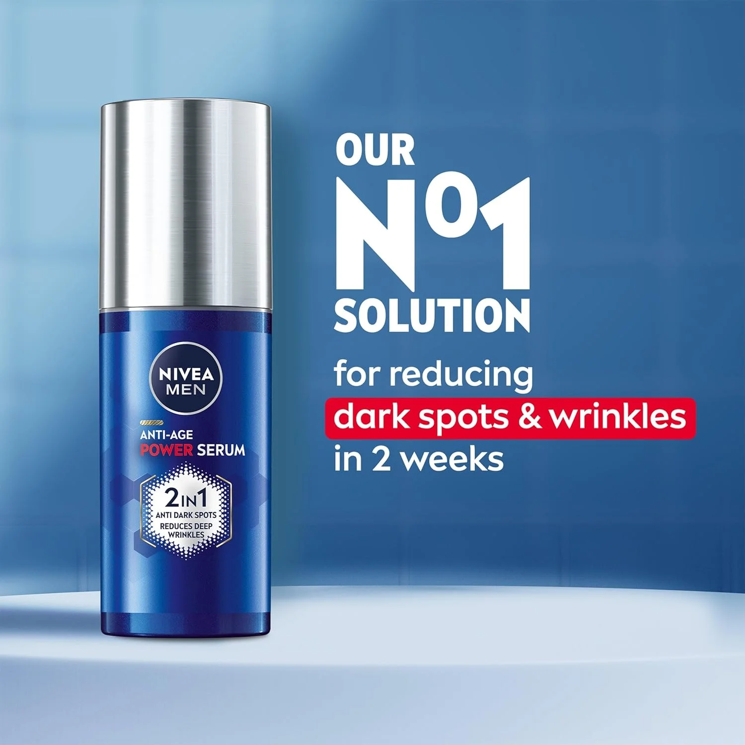 سرم ضد پیری 2 در 1 نیوآ من (30 میلی لیتر)، سرم مرطوب کننده با تیامیدول و اسید هیالورونیک، کاهش دهنده چین و چروک های عمیق و لکه های تیره برای پوستی جوان تر