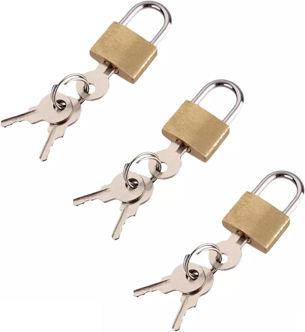 قفل های کوچک 20 میلی متری با کلید - برنجی جامد (بسته 3 عددی) | قفل کوچک برای کمدهای باشگاه، قفل چمدان مسافرتی، قفل جعبه جواهرات، کمد، جعبه ابزار، چمدان - قفل های کوچک داخلی و خارجی (9 کلید) قفل های کوچک 20 میلی متری با کلید - برنجی جامد (بسته 3 عددی) | قفل کوچک برای کمدهای باشگاه، قفل چمدان مسافرتی، قفل جعبه جواهرات، کمد، جعبه ابزار، چمدان - قفل های کوچک داخلی و خارجی (9 کلید)