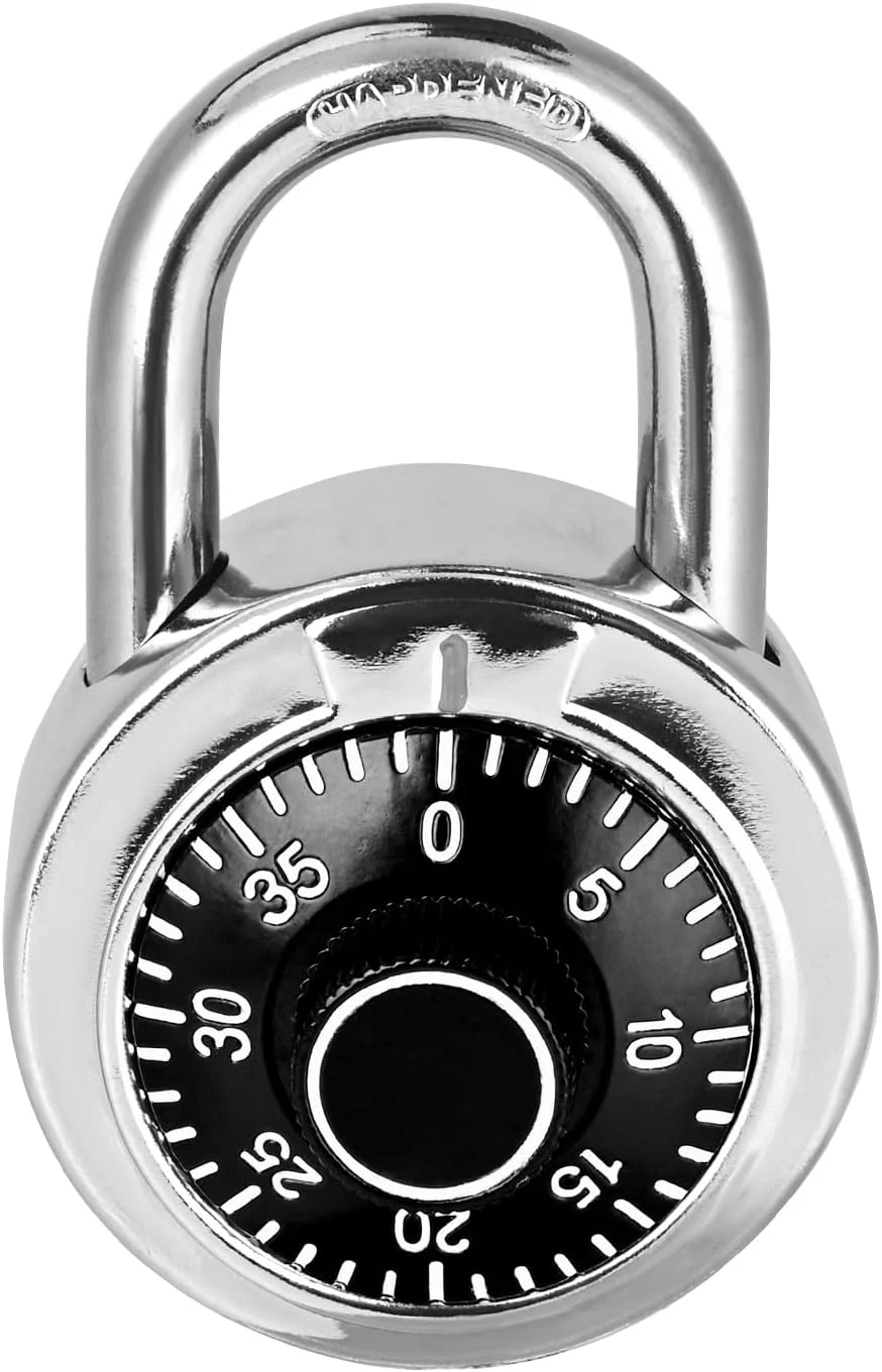 قفل رمزی ترکیبی HZSY، بسته 1 عددی، قفل رمزی شماره ای با رمزهای مختلف، عرض 2 اینچ. صفحه گردان مشکی، قفل برای باشگاه و کمدهای ورزشی، مدرسه، جعبه ابزار و موارد دیگر