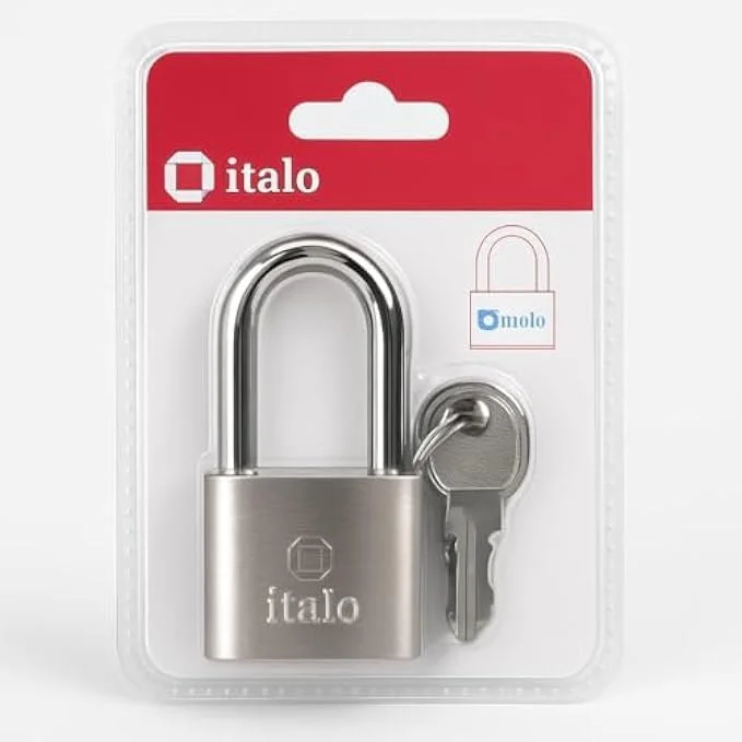 قفل برنجی 30 میلی متری فیتو با 2 کلید - قفل امنیتی با حلقه فولادی سخت شده برای درب، دروازه، کمد، کابینت، چمدان