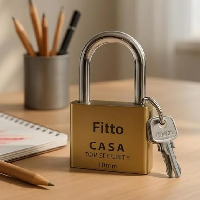 قفل برنجی 70 میلی‌متری فیتو با حلقه فولادی سخت کاری شده - قفل امنیتی مقاوم در برابر آب و هوا برای دروازه‌ها، درها، سوله‌ها و کمدهای رختکن - شامل کلید