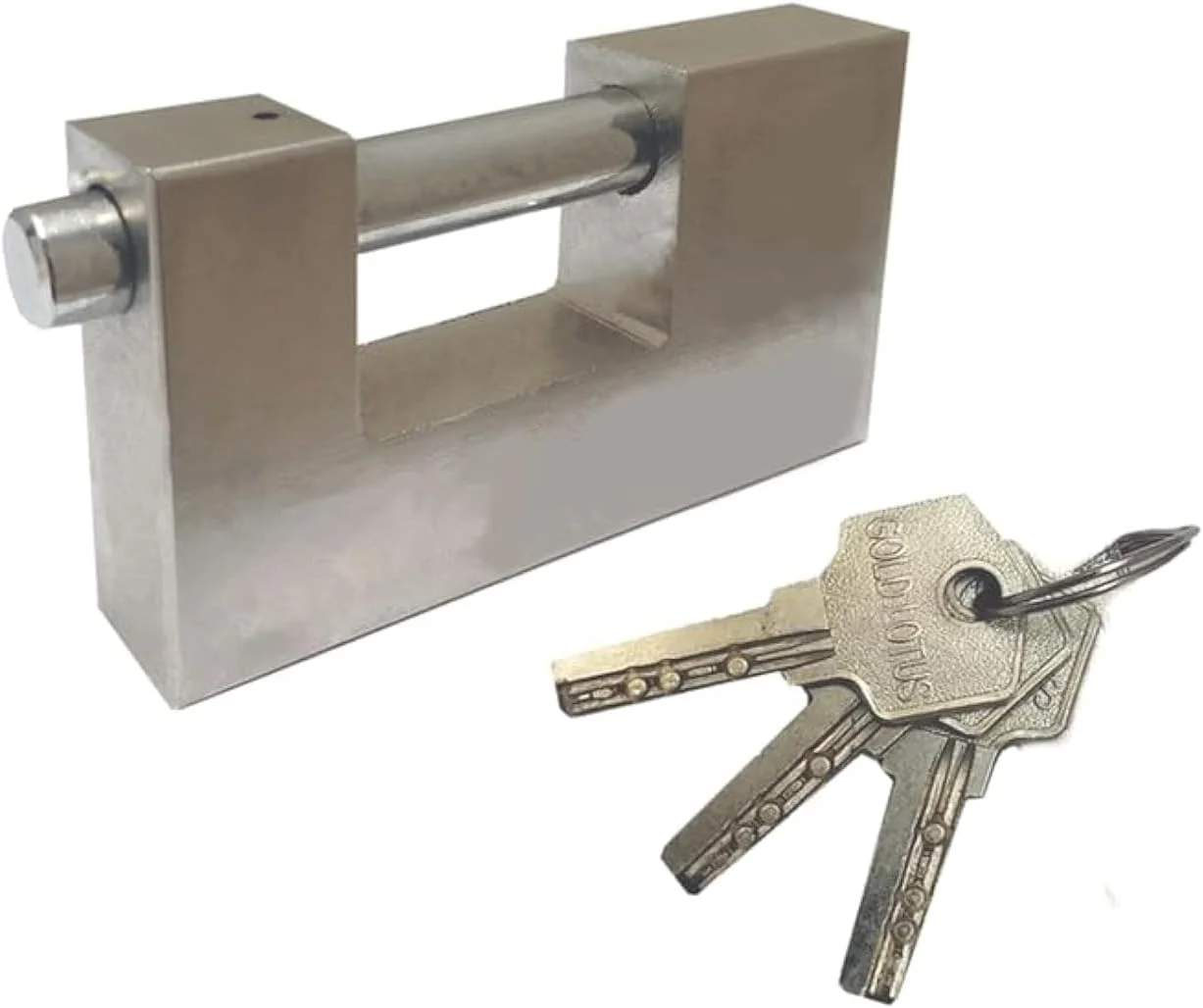 قفل آویز سنگین ECVV با طول 100 میلی متر به همراه 3 کلید، قفل یکپارچه فولادی سخت کاری شده، قفل کانتینری مناسب برای گاراژها، کانتینرها، سوله ها، کرکره ها، کمدهای قفل دار، دروازه ها و انبارها - نقره ای