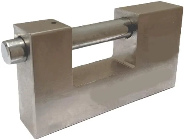 قفل آویز سنگین ECVV با طول 100 میلی متر به همراه 3 کلید، قفل یکپارچه فولادی سخت کاری شده، قفل کانتینری مناسب برای گاراژها، کانتینرها، سوله ها، کرکره ها، کمدهای قفل دار، دروازه ها و انبارها - نقره ای