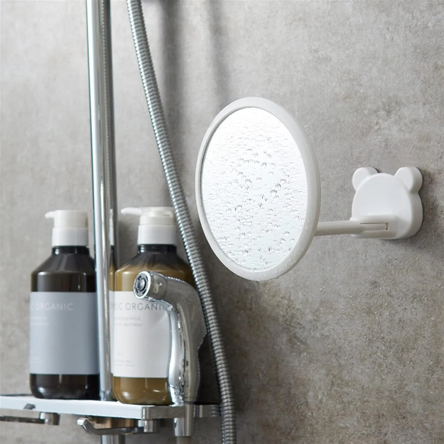 آینه حمام بدون نیاز به دریل SEMOOR، آینه آرایشی HD، آینه روشویی، بازوی تاشو با مکش دیواری به همراه لوازم جانبی حمام گرد بلند