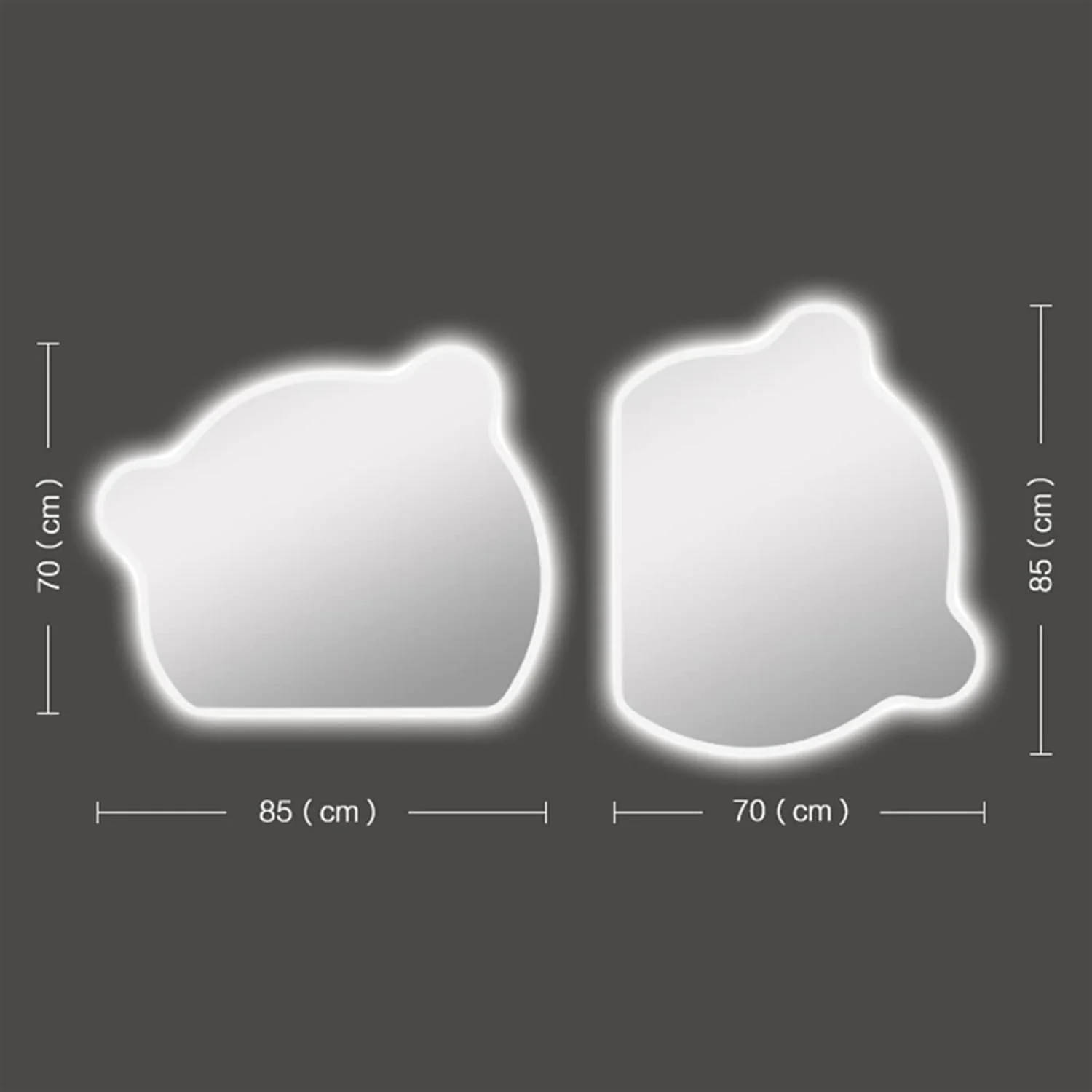 آینه حمام SEMOOR، آینه هوشمند نامنظم برای روشویی، آینه بزرگ تمام قد حمام، آینه های زیبایی حمام
