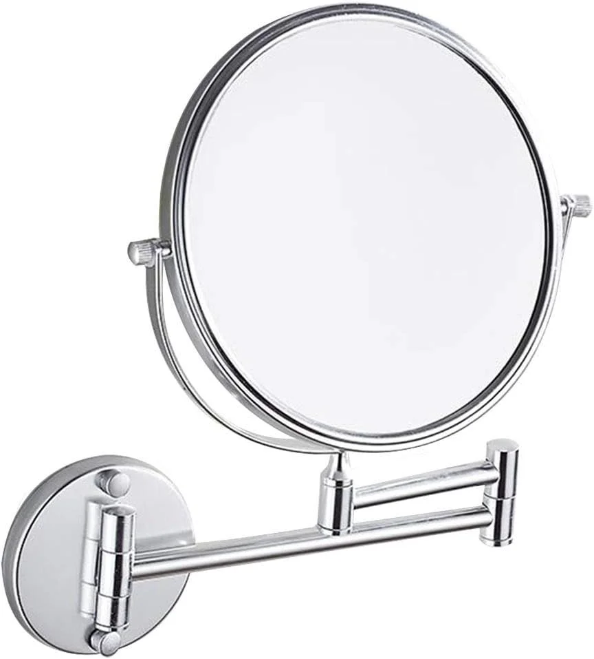 آینه آرایشی SEFVGHDF، آینه زیبایی دو طرفه دیواری با بزرگنمایی 3 برابری، آینه حمام با قابلیت افزایش طول و چرخش 360 درجه، آینه آرایشی، مشکی (رنگ: طلایی، اندازه: 8 اینچ) (نقره ای 8 اینچ)
