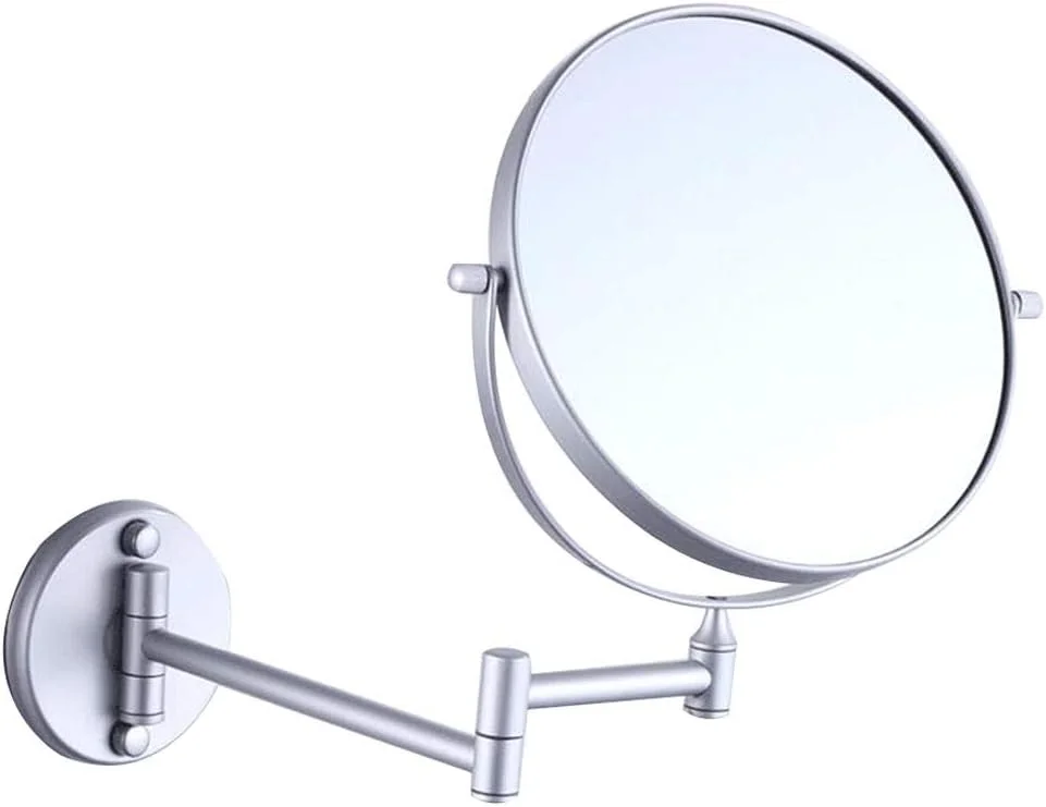 آینه آرایشی دیواری SEFVGHDF، آینه دو طرفه مناسب آرایش و اصلاح، بزرگنمایی 3 برابری، چرخش 360 درجه و بازوی متحرک