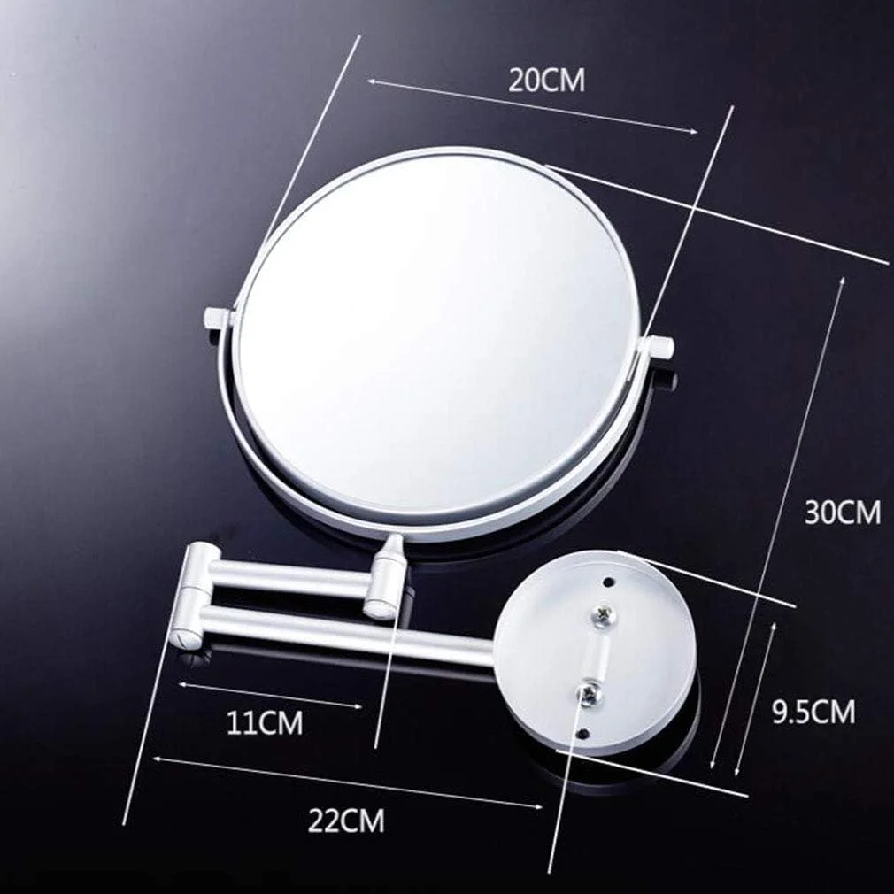 آینه آرایشی دیواری SEFVGHDF، آینه دو طرفه مناسب آرایش و اصلاح، بزرگنمایی 3 برابری، چرخش 360 درجه و بازوی متحرک