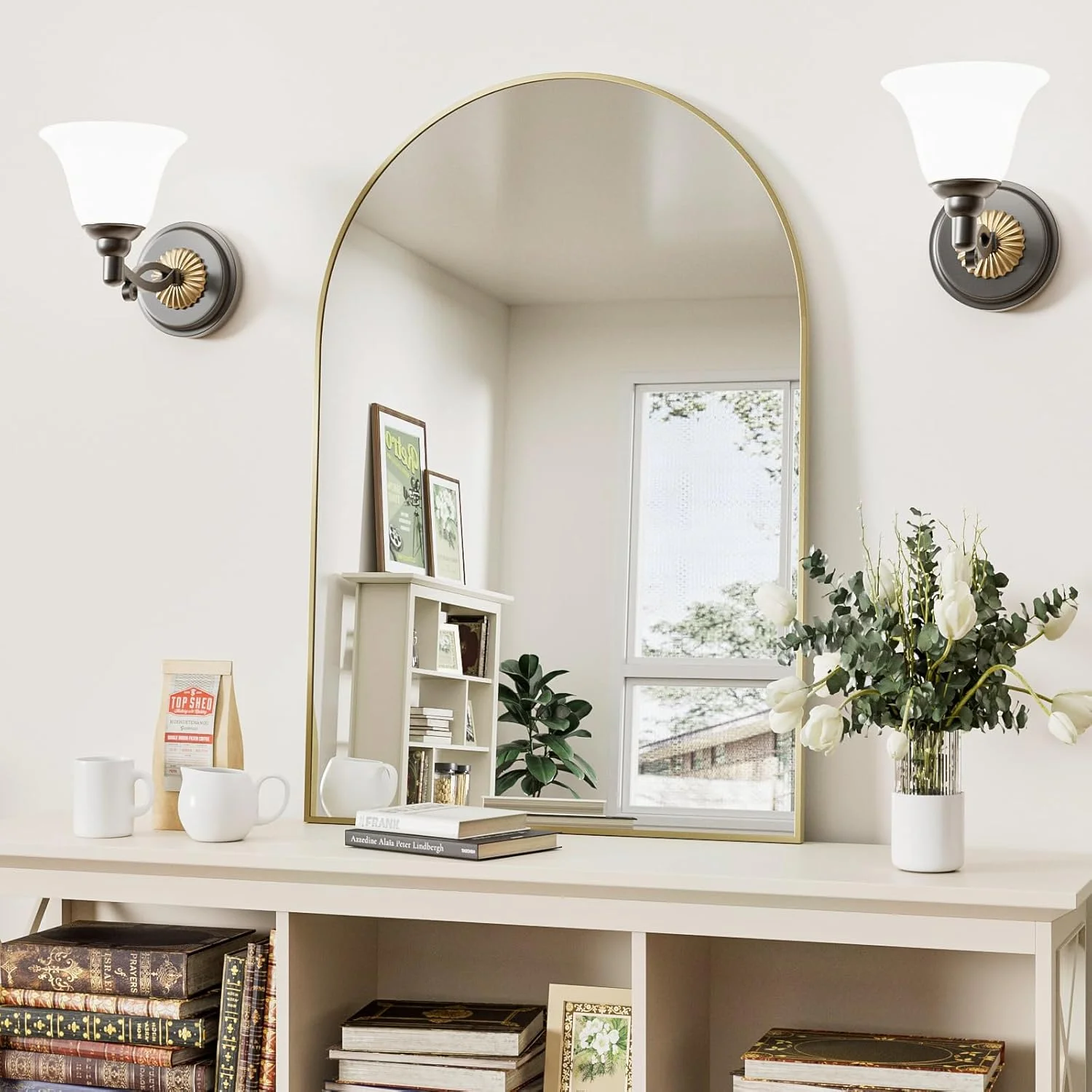 آینه حمام زاویه راست قوسی شکل Rowjut - 3