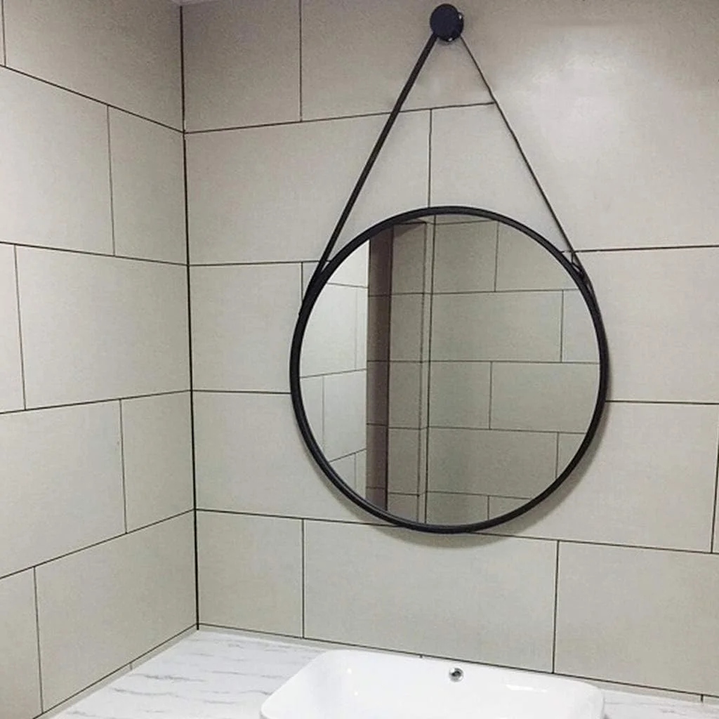 آینه آرایشی REJOON، آینه حمام، آینه رومیزی، قاب فلزی، سبک HD وینتیج، دکوری اتاق نشیمن/راهرو، A/40 سانتی متر (رنگ: A، سایز: 50 سانتی متر)