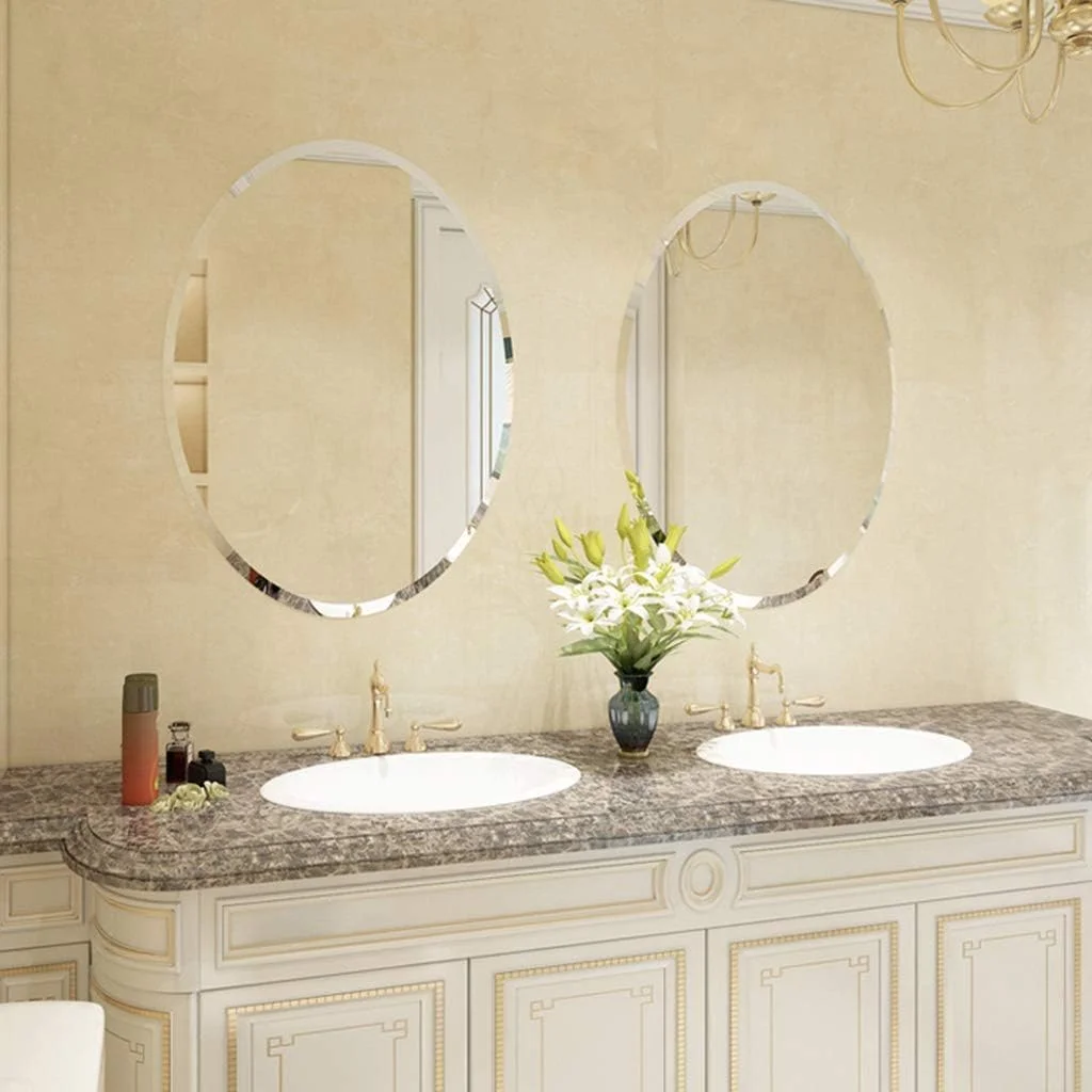 آینه آرایشی REJOON، آینه حمام، آینه رومیزی، آینه اصلاح بیضی بدون قاب تراش خورده، آینه تزئینی هندسی با 2 قلاب آویز برای اتاق خواب/a/40X60Cm آینه آرایشی REJOON، آینه حمام، آینه رومیزی، آینه اصلاح بیضی بدون قاب تراش خورده، آینه تزئینی هندسی با 2 قلاب آویز برای اتاق خواب/a/40X60Cm