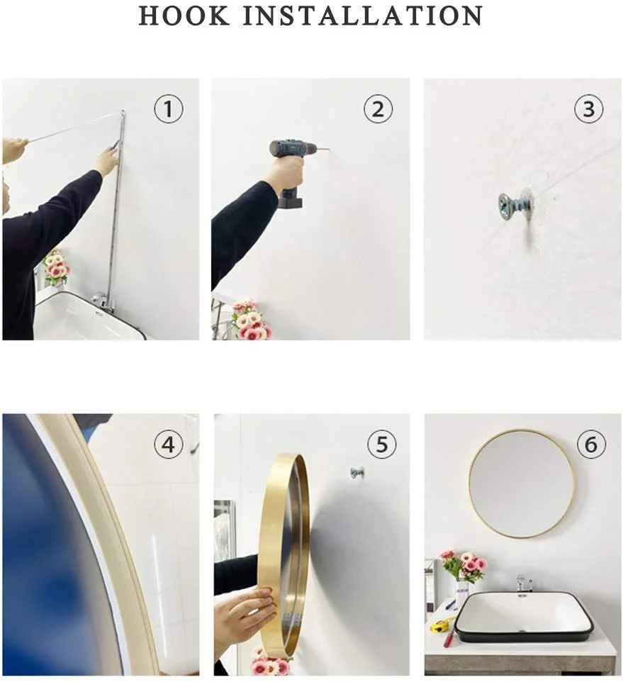 آینه آرایشی REJOON، آینه حمام، آینه رومیزی، آینه تزئینی نوردیک، آینه دیواری شیشه ای با قاب گرد، ضخامت 40 میلی متر / طلایی / 60X60 سانتی متر (رنگ: طلایی، اندازه: 60X60 سانتی متر) آینه آرایشی REJOON، آینه حمام، آینه رومیزی، آینه تزئینی نوردیک، آینه دیواری شیشه ای با قاب گرد، ضخامت 40 میلی متر / طلایی / 60X60 سانتی متر (رنگ: طلایی، اندازه: 60X60 سانتی متر)