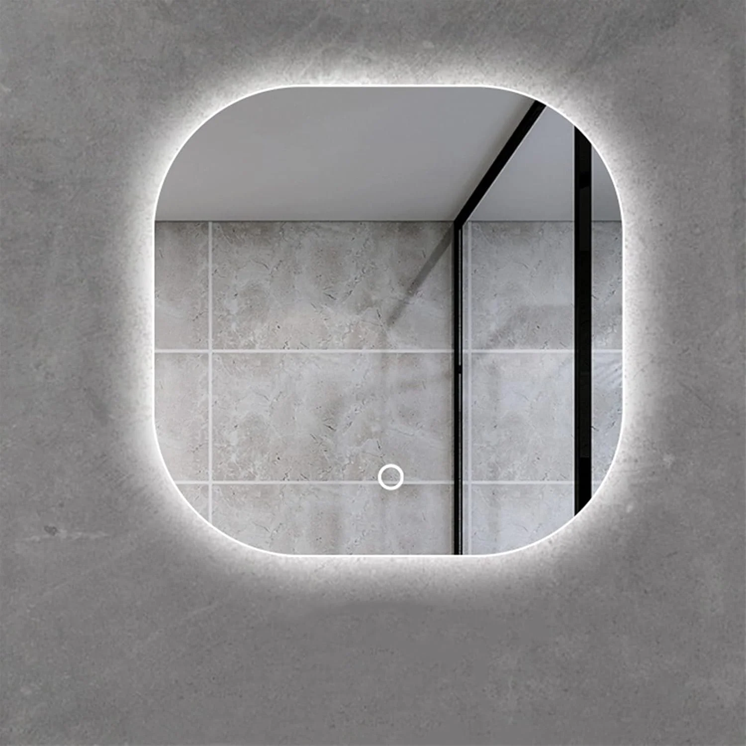 آینه دیواری مستطیلی، آینه حمام LED دار، آینه آرایشی تزئینی بدون قاب با نور LED، نور سفید/نور گرم - صرفه جویی در انرژی ایمن و ضد آب، نور سفید لمسی - 80×80 سانتی متر آینه دیواری مستطیلی، آینه حمام LED دار، آینه آرایشی تزئینی بدون قاب با نور LED، نور سفید/نور گرم - صرفه جویی در انرژی ایمن و ضد آب، نور سفید لمسی - 80×80 سانتی متر