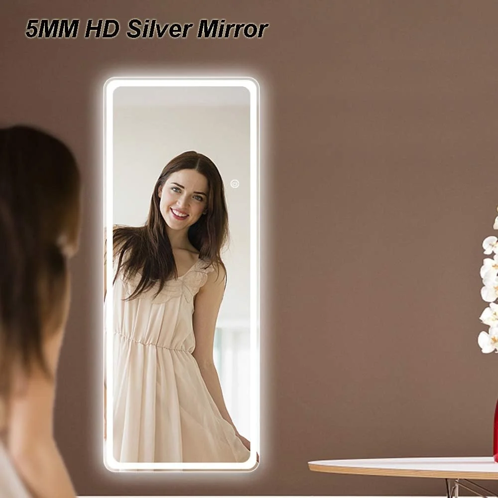 آینه حمام QDDVGTGDS، آینه حمام دیواری، آینه تمام قد با کلید لمسی و نورپردازی، آینه LED با کیفیت HD و صرفه جویی در انرژی، مناسب برای ورودی/اتاق خواب/اتاق پرو آینه حمام QDDVGTGDS، آینه حمام دیواری، آینه تمام قد با کلید لمسی و نورپردازی، آینه LED با کیفیت HD و صرفه جویی در انرژی، مناسب برای ورودی/اتاق خواب/اتاق پرو