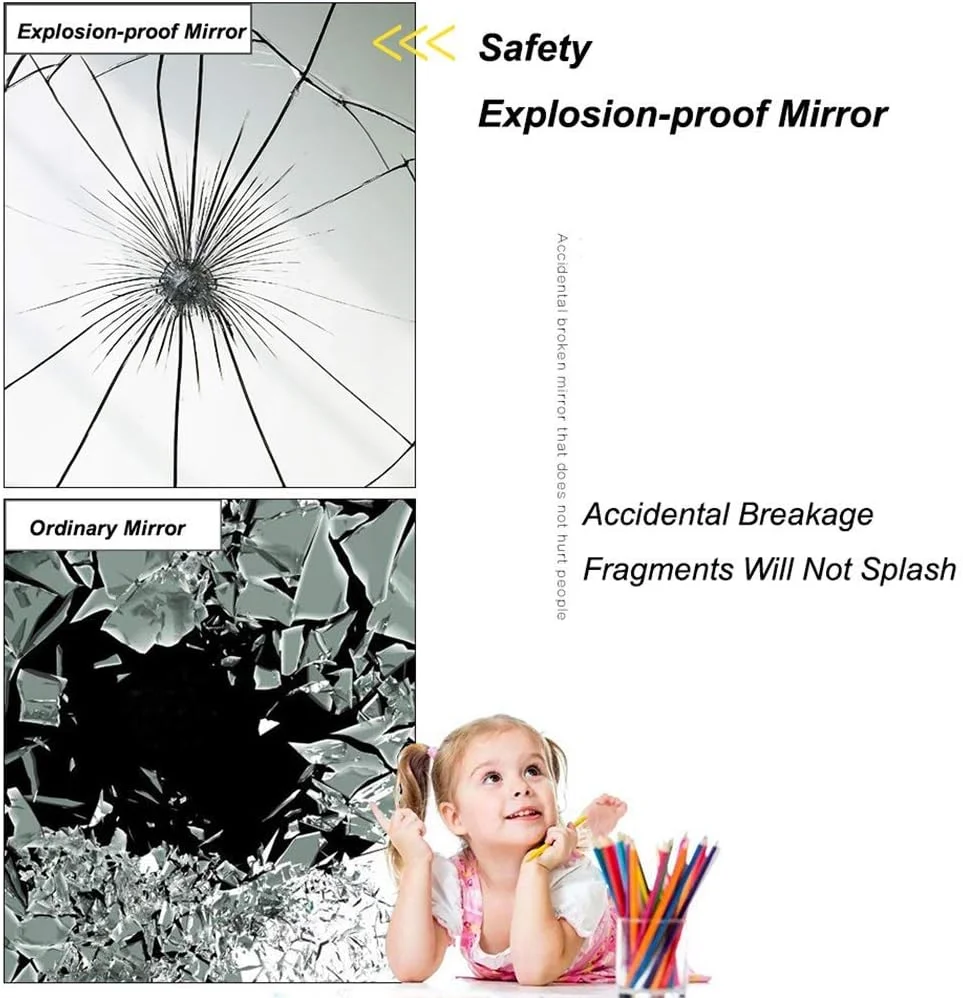 آینه حمام QDDVGTGDS، آینه حمام بزرگ نور پس زمینه دار 61x79 سانتی متر، آینه آرایش LED نصب شده روی دیوار، آویز افقی، ضد مه الکترونیکی