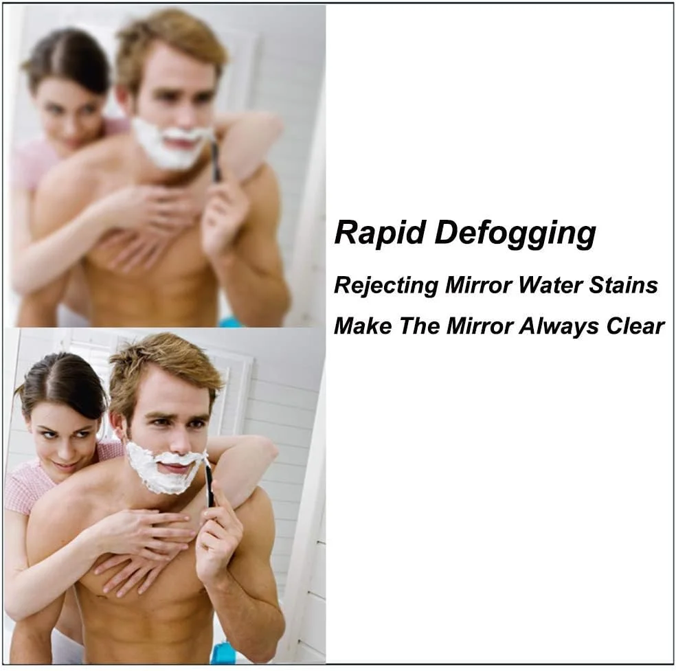 آینه حمام QDDVGTGDS، آینه حمام بزرگ نور پس زمینه دار 61x79 سانتی متر، آینه آرایش LED نصب شده روی دیوار، آویز افقی، ضد مه الکترونیکی