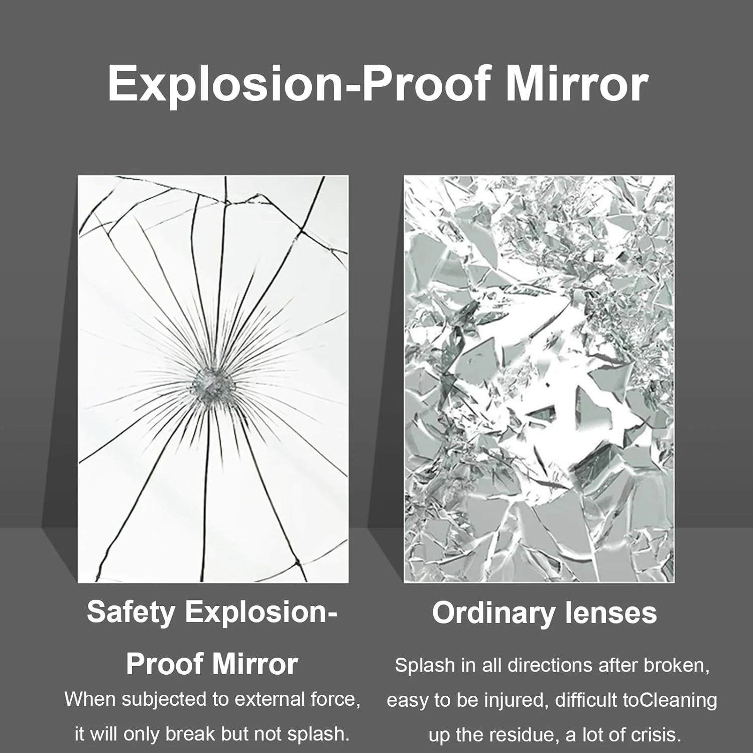 QDDVGTGDS Bathroom Mirror mirror Round Smartbathroom Mirrors Anti-fog Wall Mounted Mirror with Lights Safety Explosion Proof Lighted Mirror Adjustable Tri-color Lighted Makeup Mir