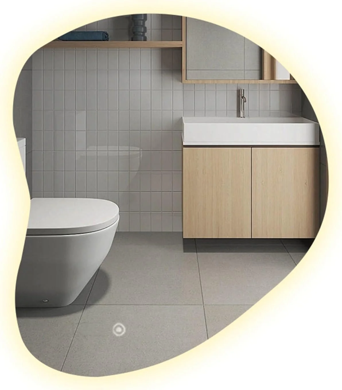 QDDVGTGDS Bathroom Mirror LED Wall Mirror, Frameless Irregular Bathroom Mirror with LED Lights, Decorative Mirror, Smart Touch Makeup Mirror, HD, Explosion Proof, IP44, 3 Colour D