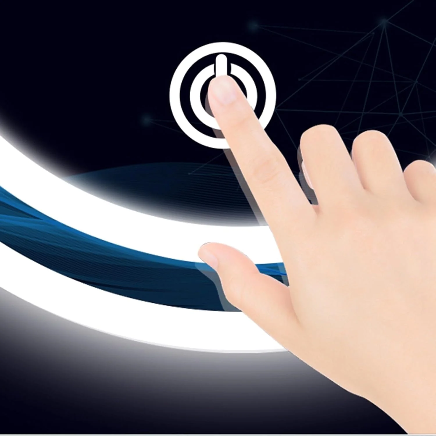 QDDVGTGDS Bathroom Mirror LED Wall Mirror, Frameless Irregular Bathroom Mirror with LED Lights, Decorative Mirror, Smart Touch Makeup Mirror, HD, Explosion Proof, IP44, 3 Colour D