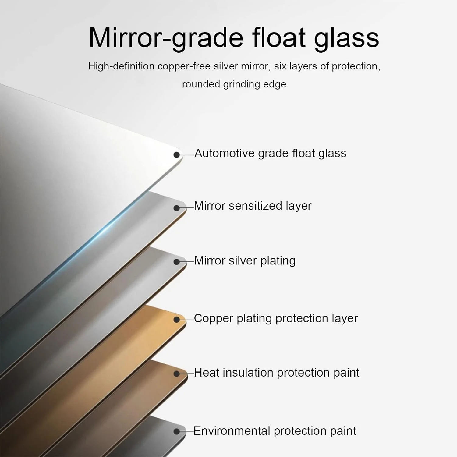 آینه حمام LED نیم دایره ای QDDVGTGDS، آینه هوشمند دیواری، آینه روشویی حمام با نور، آینه نقره ای HD 5 میلی متری ضد انفجار، نور سفید 70/80