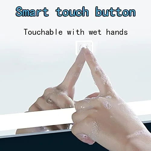 آینه حمام QDDVGTGDS با نورپردازی LED، آینه دیواری با کلید لمسی، آینه نور کم مصرف، سازگار با اتاق رختکن و آینه آرایش اتاق نشیمن