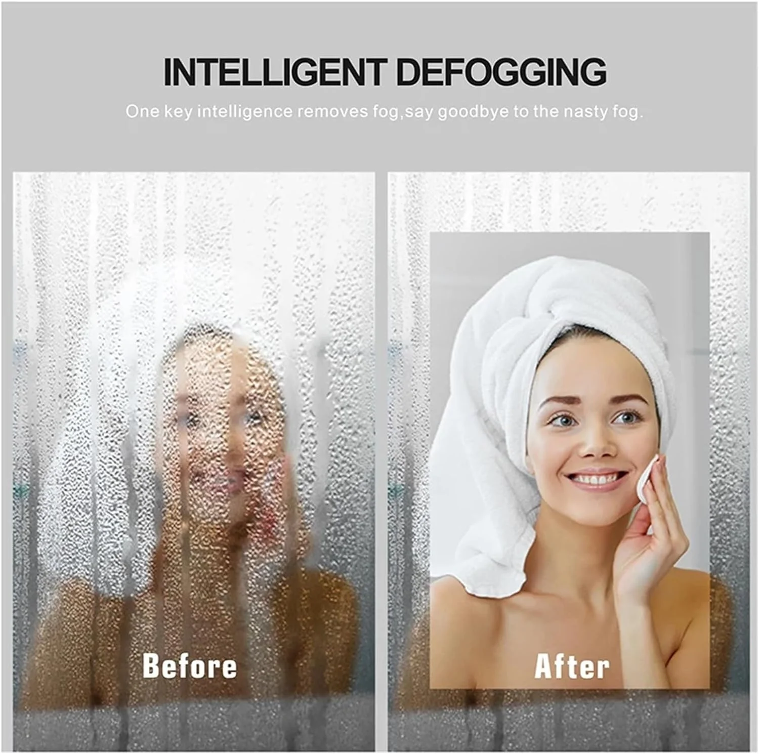 QDDVGTGDS Bathroom Mirror 32 Inch Makeup Bathroom Mirror Led Light Touch Switch Mounted Toilet Smart Mirror Moon Light, Frame Wall Mounted Mirror QDDVGTGDS Bathroom Mirror 32 Inch Makeup Bathroom Mirror Led Light Touch Switch Mounted Toilet Smart Mirror Moon Light, Frame Wall Mounted Mirror