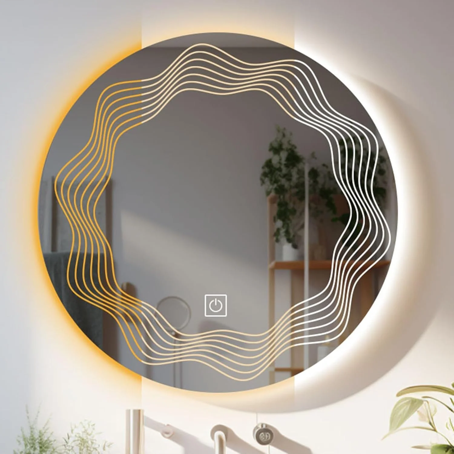 آینه حمام گرد LED مدل QDDVGTGDS، آینه حمام با چراغ، آینه دیواری تزئینی، آینه آرایش با دکمه لمسی هوشمند، نور قابل تنظیم، عملکرد حافظه و I آینه حمام گرد LED مدل QDDVGTGDS، آینه حمام با چراغ، آینه دیواری تزئینی، آینه آرایش با دکمه لمسی هوشمند، نور قابل تنظیم، عملکرد حافظه و I