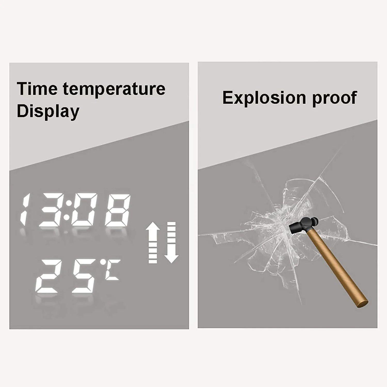 آینه حمام QDDVGTGDS، آینه دیواری LED حمام با لومن بالا + دمای رنگ قابل تنظیم + ضد مه + عملکرد دیمر + ضد آب IP44