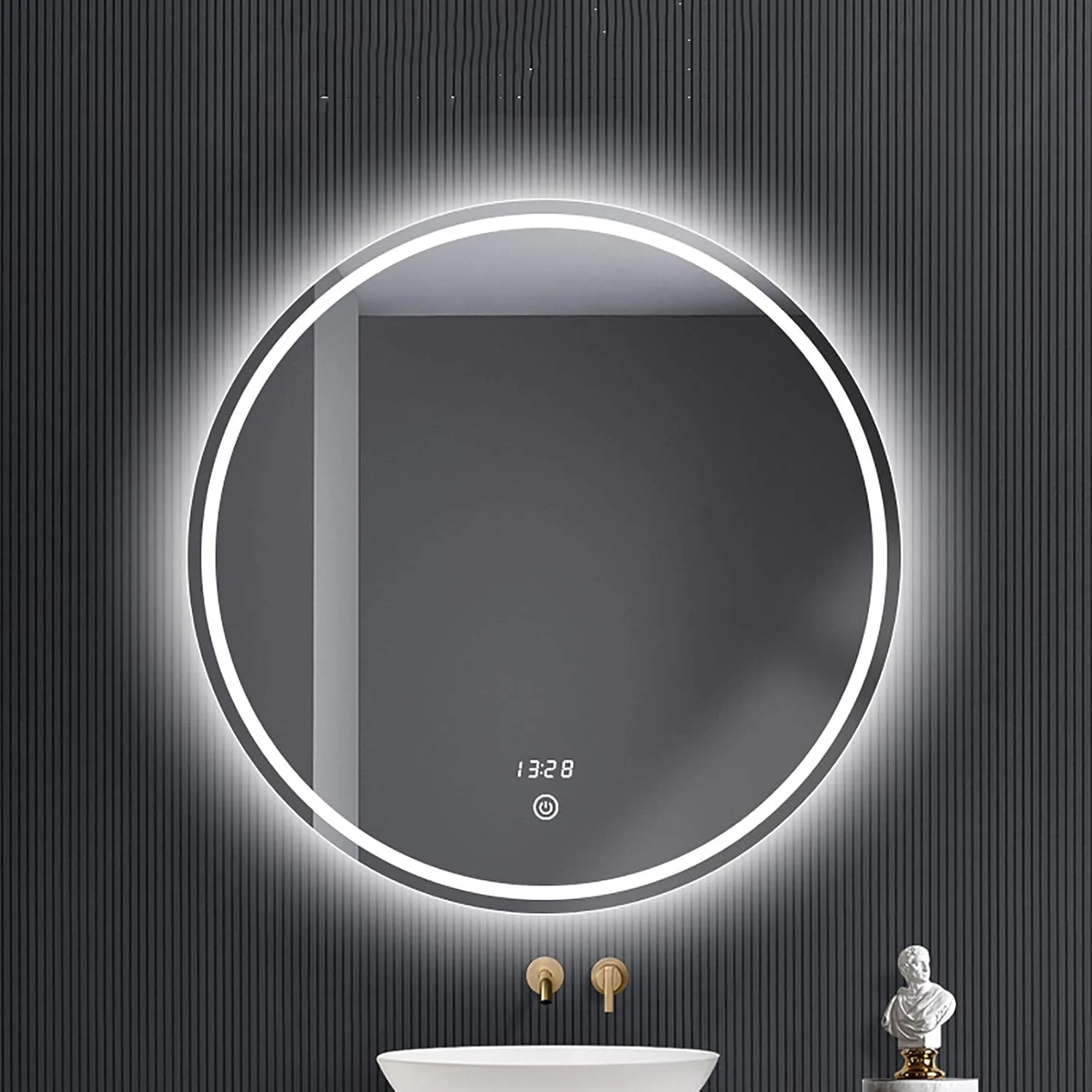 آینه حمام QDDVGTGDS، آینه دیواری LED حمام با لومن بالا + دمای رنگ قابل تنظیم + ضد مه + عملکرد دیمر + ضد آب IP44