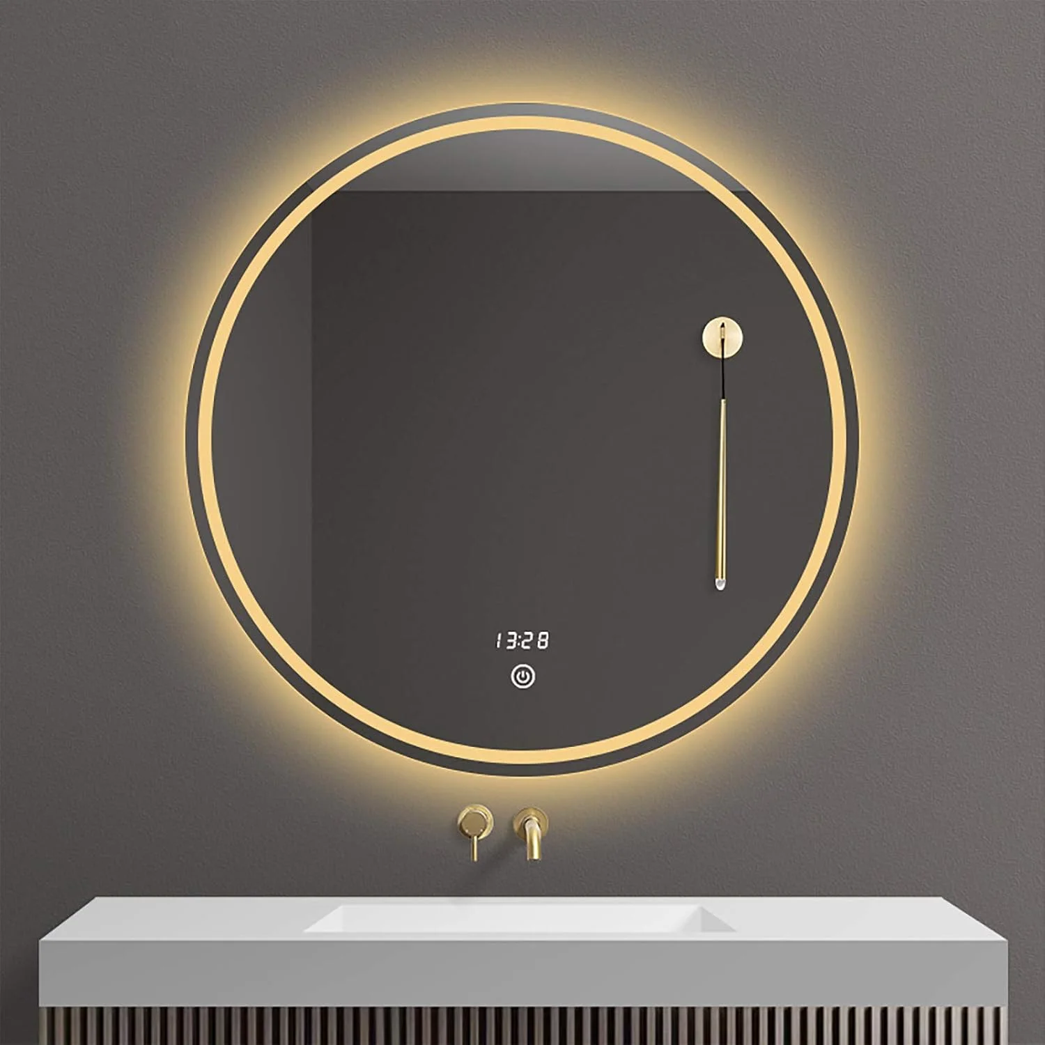 آینه حمام QDDVGTGDS، آینه دیواری LED حمام با لومن بالا + دمای رنگ قابل تنظیم + ضد مه + عملکرد دیمر + ضد آب IP44 آینه حمام QDDVGTGDS، آینه دیواری LED حمام با لومن بالا + دمای رنگ قابل تنظیم + ضد مه + عملکرد دیمر + ضد آب IP44