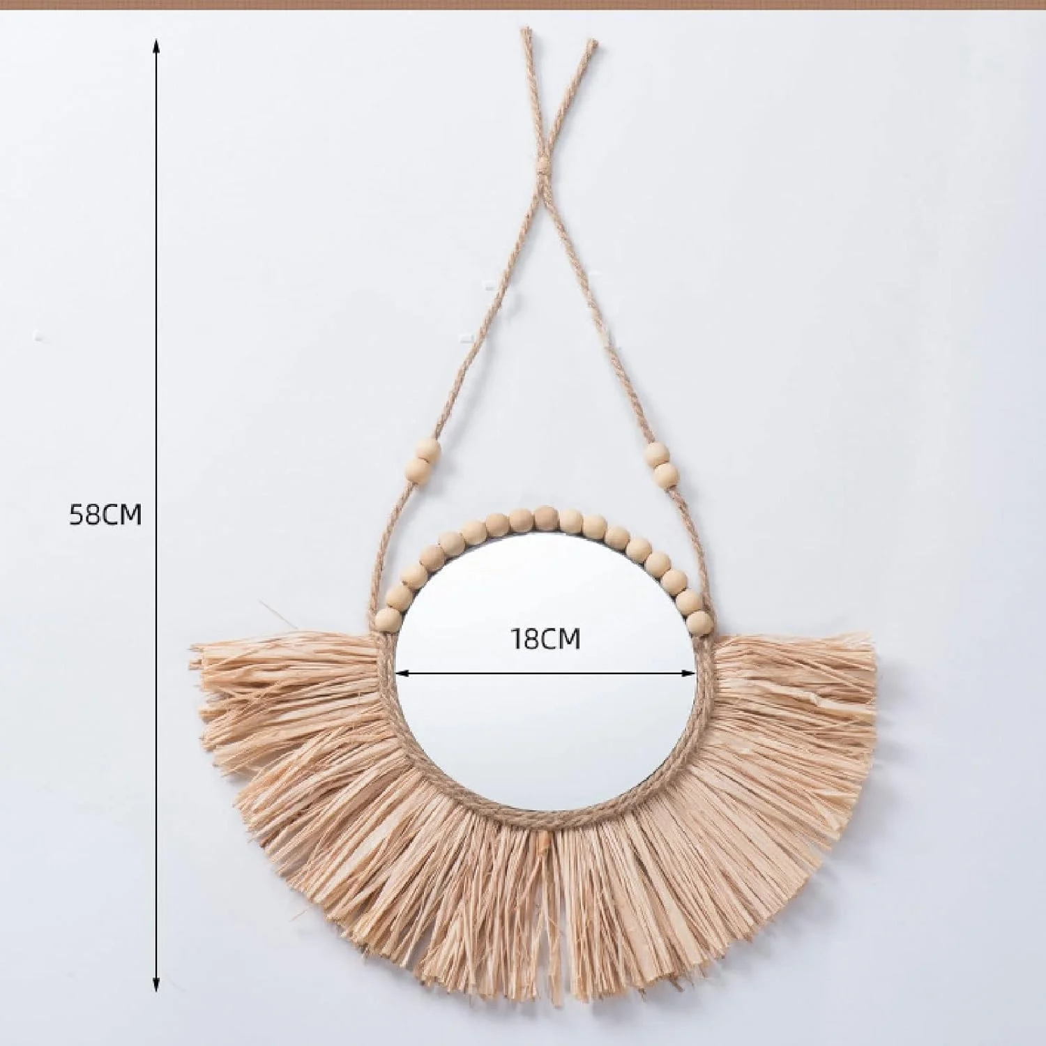 آینه های حمام NNHGBB، صرفه جویی در فضا و زیبا، آینه آویز تزئینی حصیری، مناسب برای محیط های مختلف