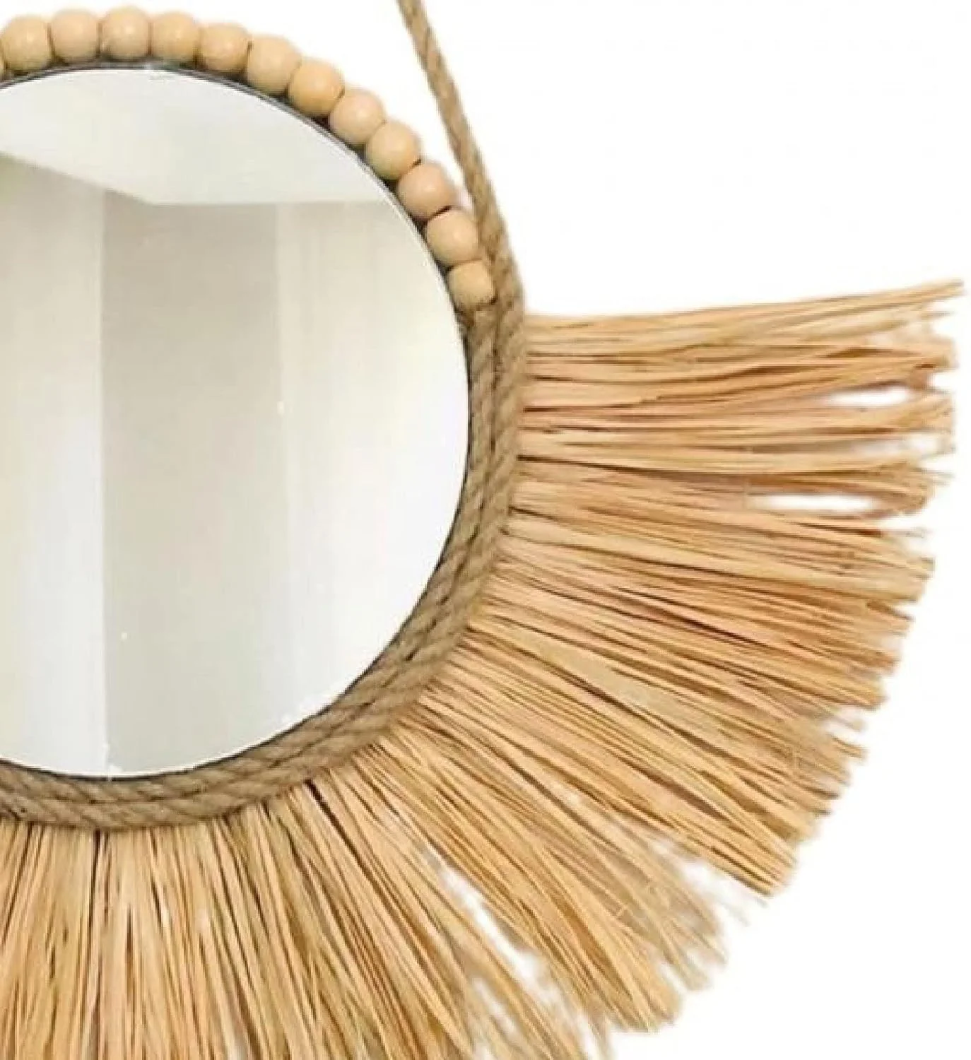 آینه های حمام NNHGBB، صرفه جویی در فضا و زیبا، آینه آویز تزئینی حصیری، مناسب برای محیط های مختلف