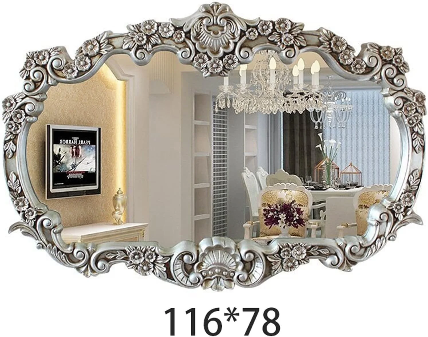 آینه حمام NNHGBB، آینه دیواری توالت، آینه تزئینی، دو پایه