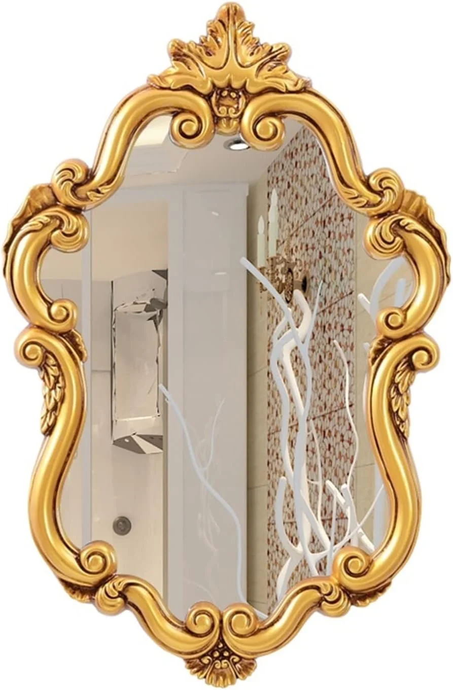 آینه حمام NNHGBB طلایی، آینه حمام عتیقه و قدیمی نامنظم، قابل نصب روی دیوار آینه حمام NNHGBB طلایی، آینه حمام عتیقه و قدیمی نامنظم، قابل نصب روی دیوار