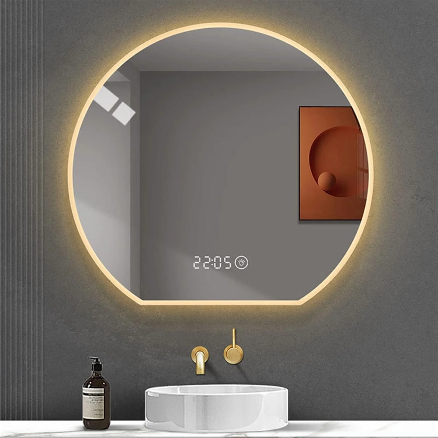 آینه های حمام NNHGBB آینه تزیینی کامل دیواری آینه LED روشنایی حمام با شکل نامنظم آویز زنانه